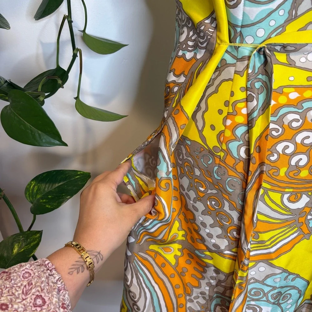 kate spade Yellow Multi Print Cap Sleeve Sheath Dress